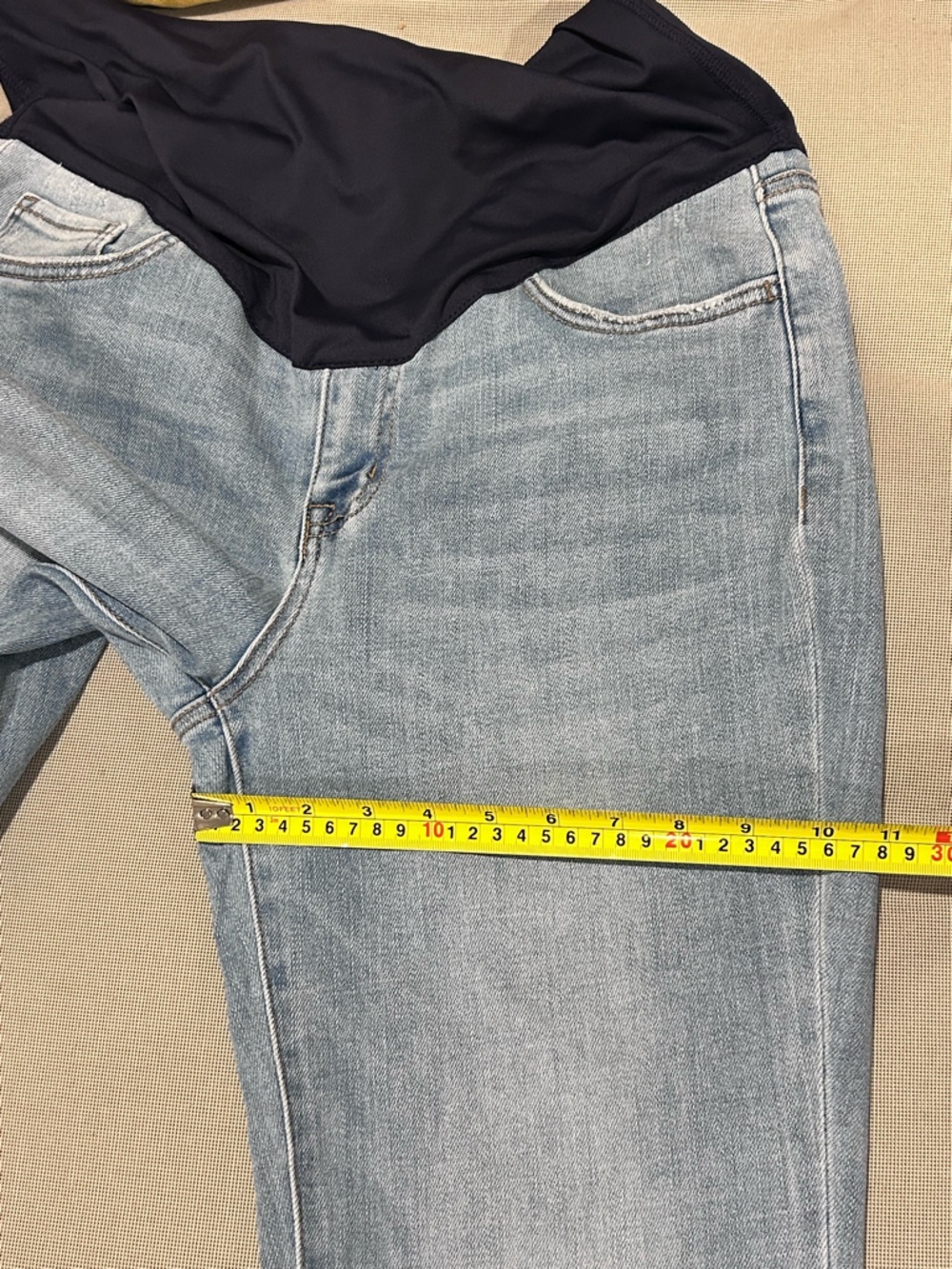 PINKBLUSH Light Blue Raw Edge Crop Maternity Jeans - Picture 11 of 15